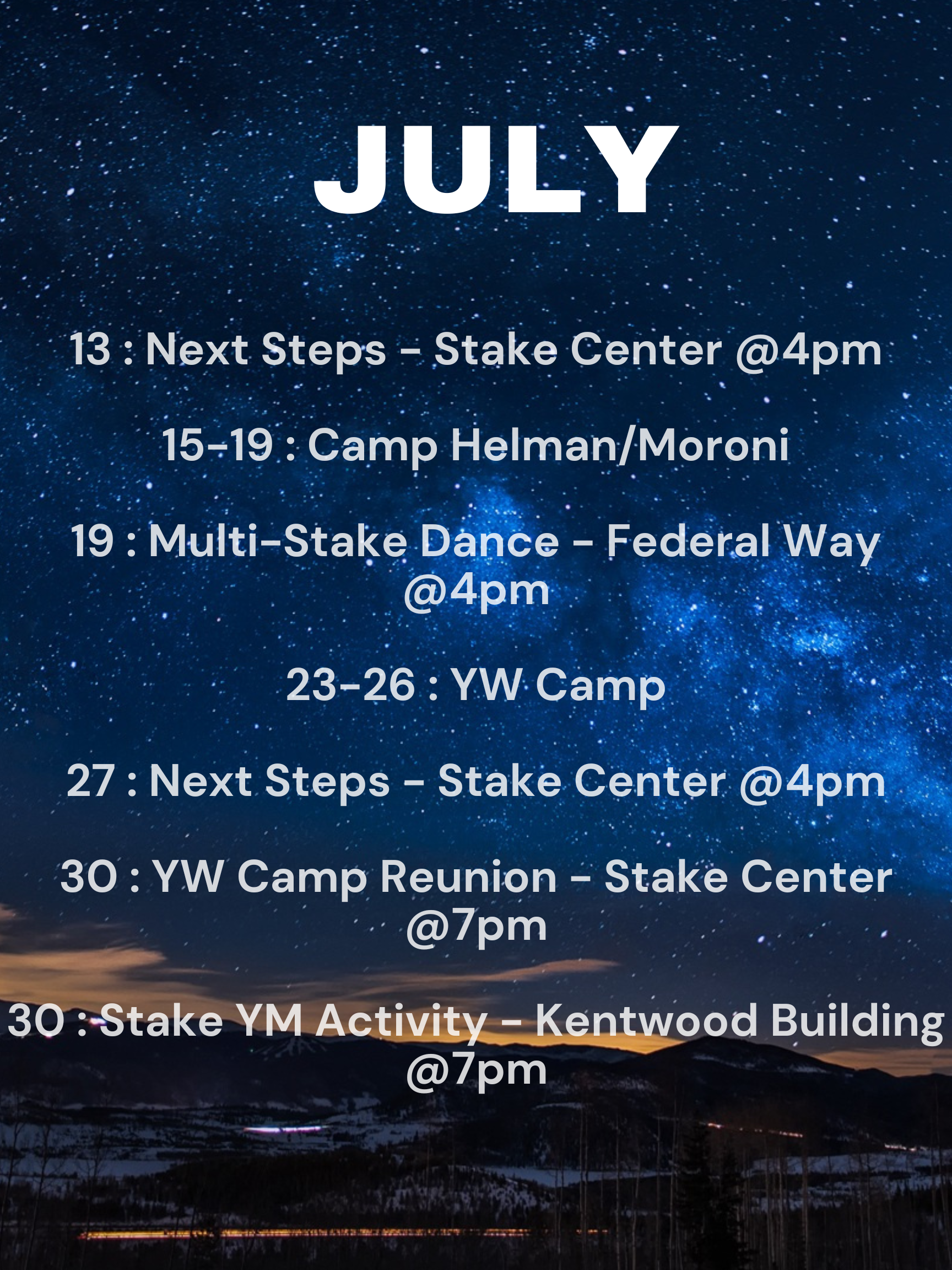 July Youth Events